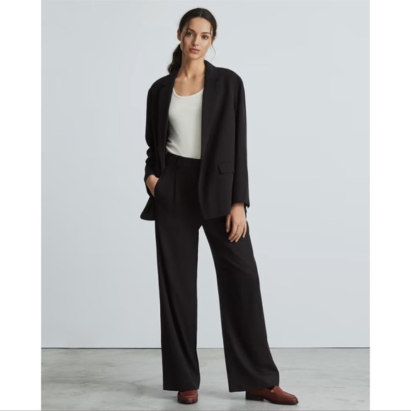 EVERLANE The Way High Drape Pant In Black - Picture 1 of 7